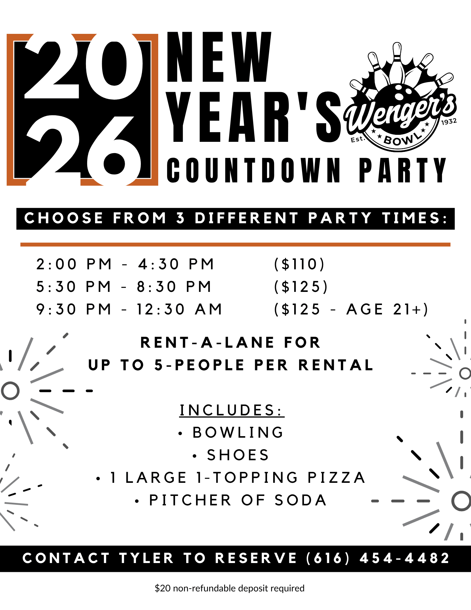 New Years Eve at Wengers 2025