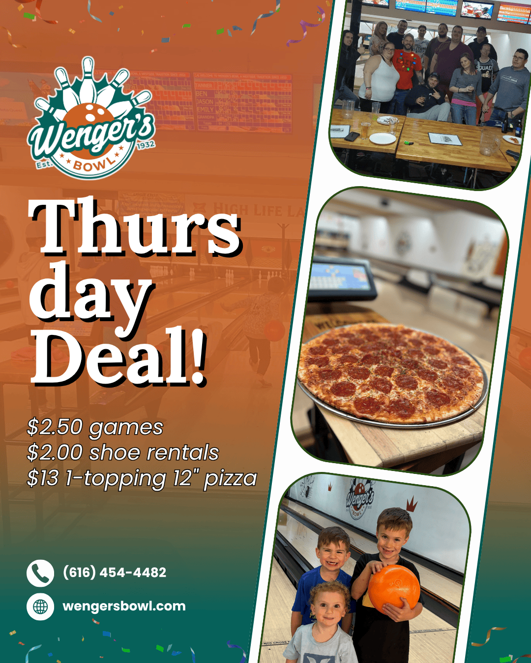 wengers thursday pizza special