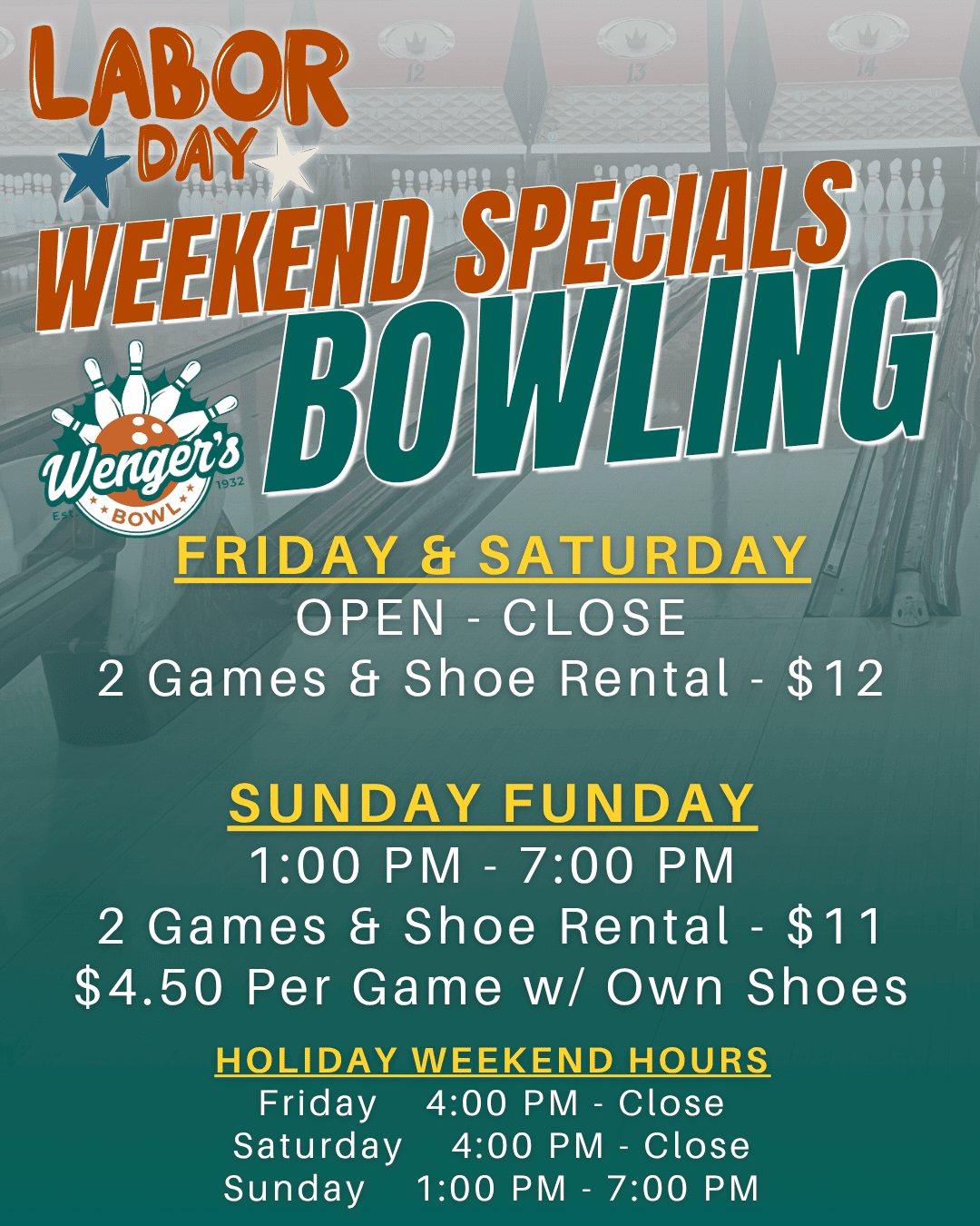 wengers labor day specials